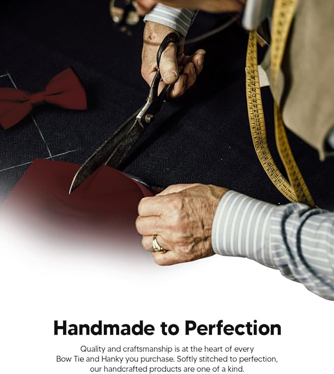 Vittorio Farina Men's Satin Bow Tie & Pocket Square in Gift Box - Suits You Sir - Burgundy - 