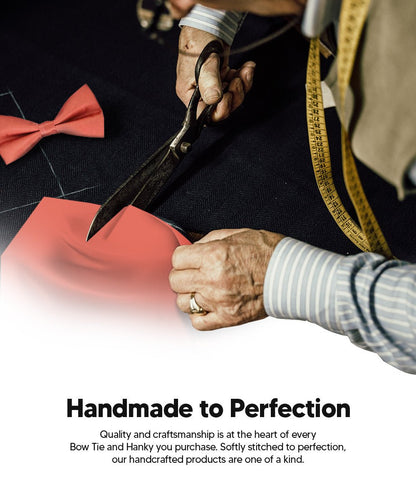 Vittorio Farina Men's Satin Bow Tie & Pocket Square in Gift Box - Suits You Sir - Rust Red - 