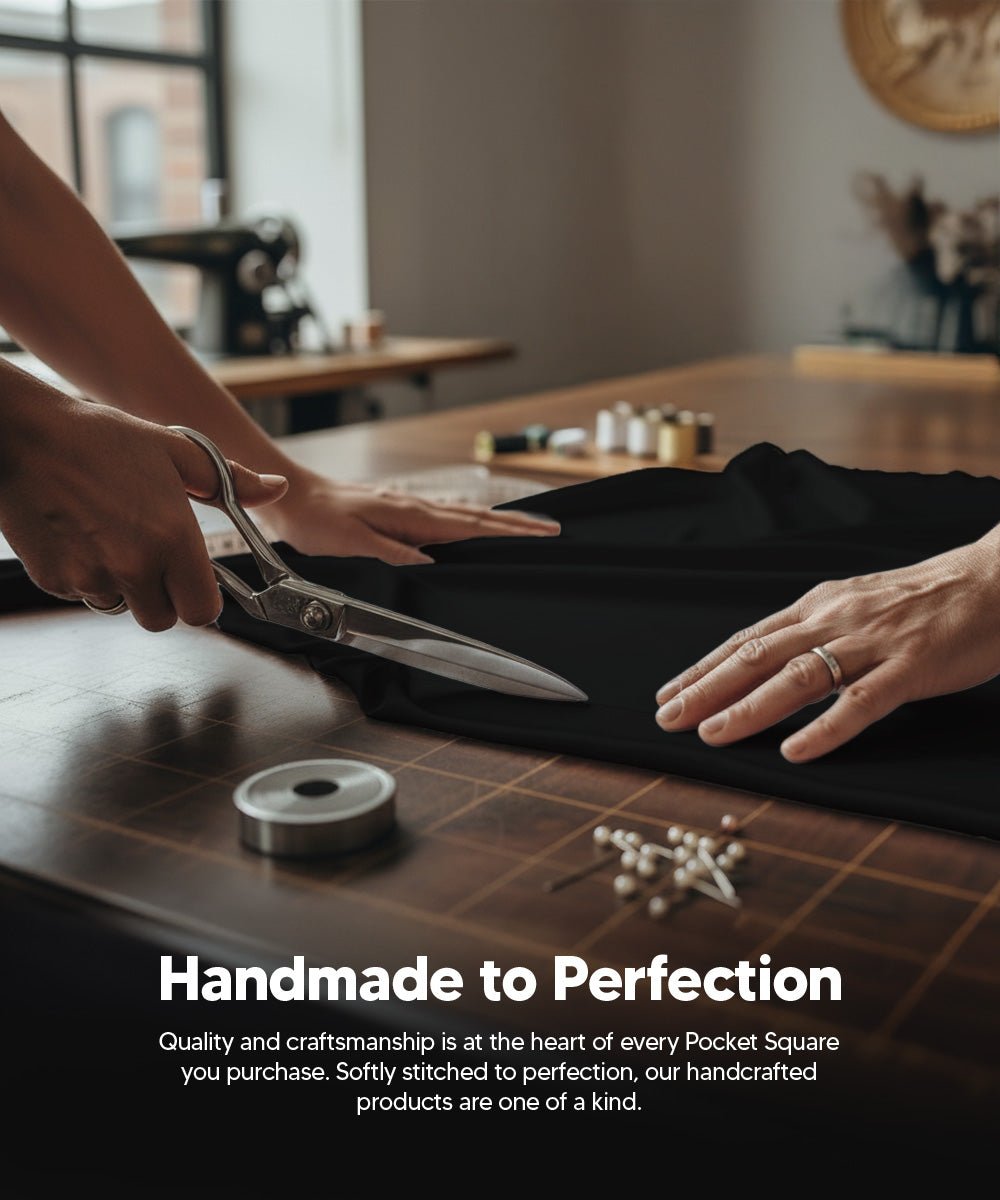 Vittorio Farina Men's Satin Cummerbund, Bow Tie and Pocket Square Set in Gift Box - Suits You Sir - Black - 