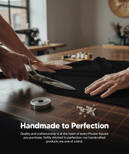 Vittorio Farina Men's Satin Cummerbund, Bow Tie and Pocket Square Set in Gift Box - Suits You Sir - Black - 