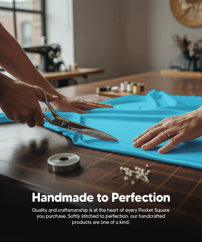 Vittorio Farina Men's Satin Cummerbund, Bow Tie and Pocket Square Set in Gift Box - Suits You Sir - Turquoise - 