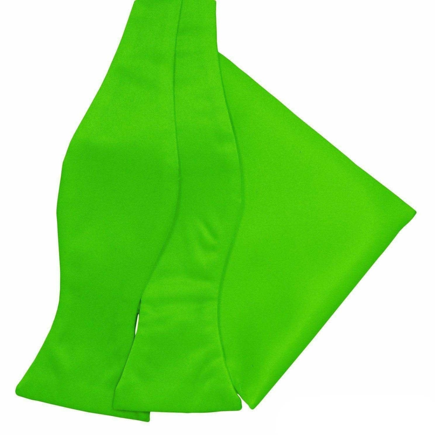 Vittorio Farina Men's Satin Self Tie Bow Tie & Pocket Square in Gift Box - Suits You Sir - Lime Green - 