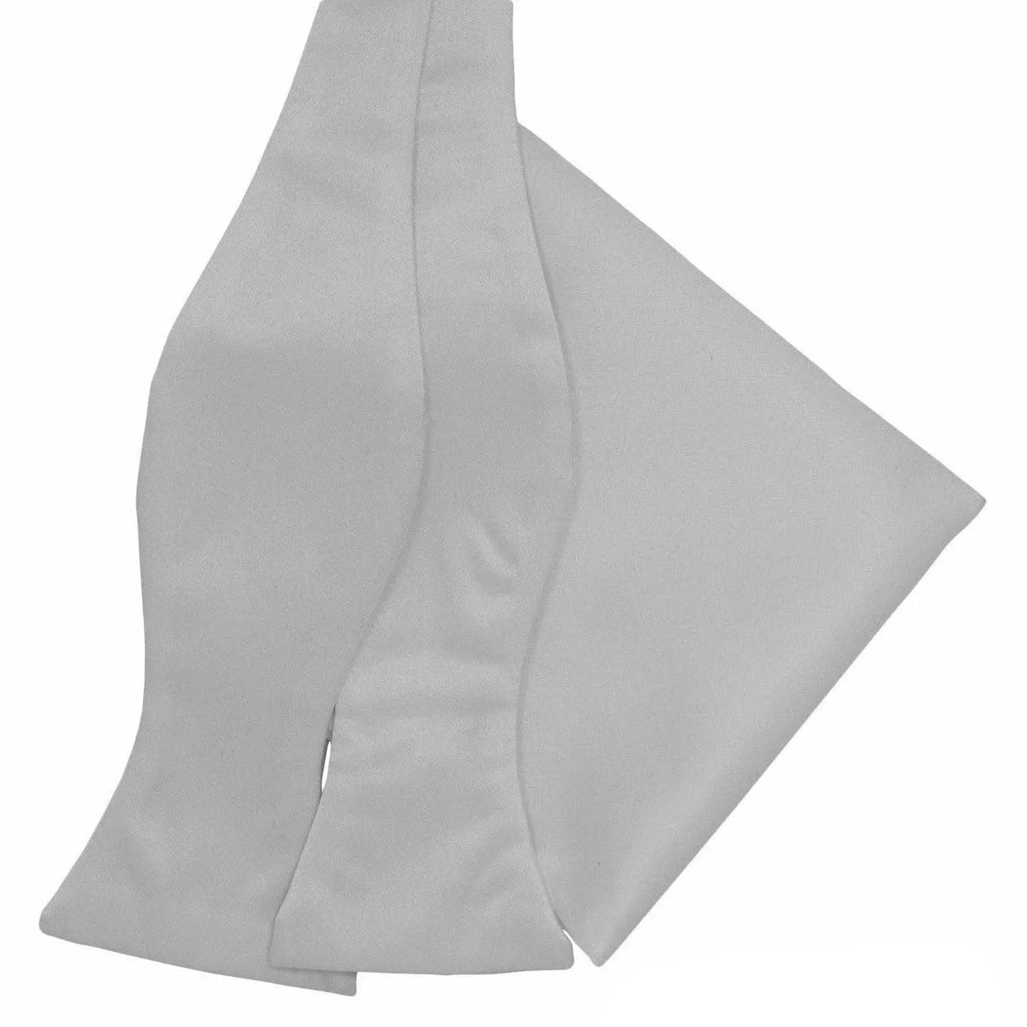 Vittorio Farina Men's Satin Self Tie Bow Tie & Pocket Square in Gift Box - Suits You Sir - Sliver - 