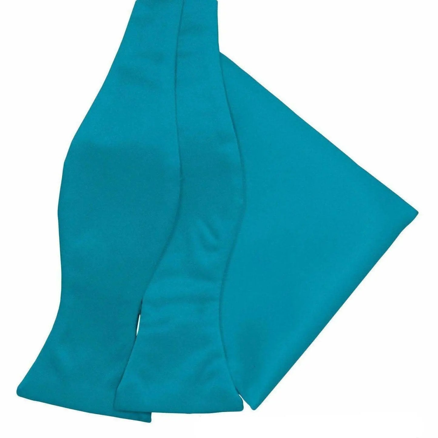 Vittorio Farina Men's Satin Self Tie Bow Tie & Pocket Square in Gift Box - Suits You Sir - Turquoise - 