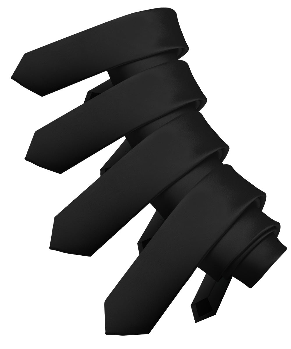 Vittorio Farina Men's Satin Skinny Necktie (Multipack) - Suits You Sir - Black - 