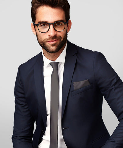 Vittorio Farina Men's Satin Skinny Necktie & Pocket Square - Suits You Sir - White - 