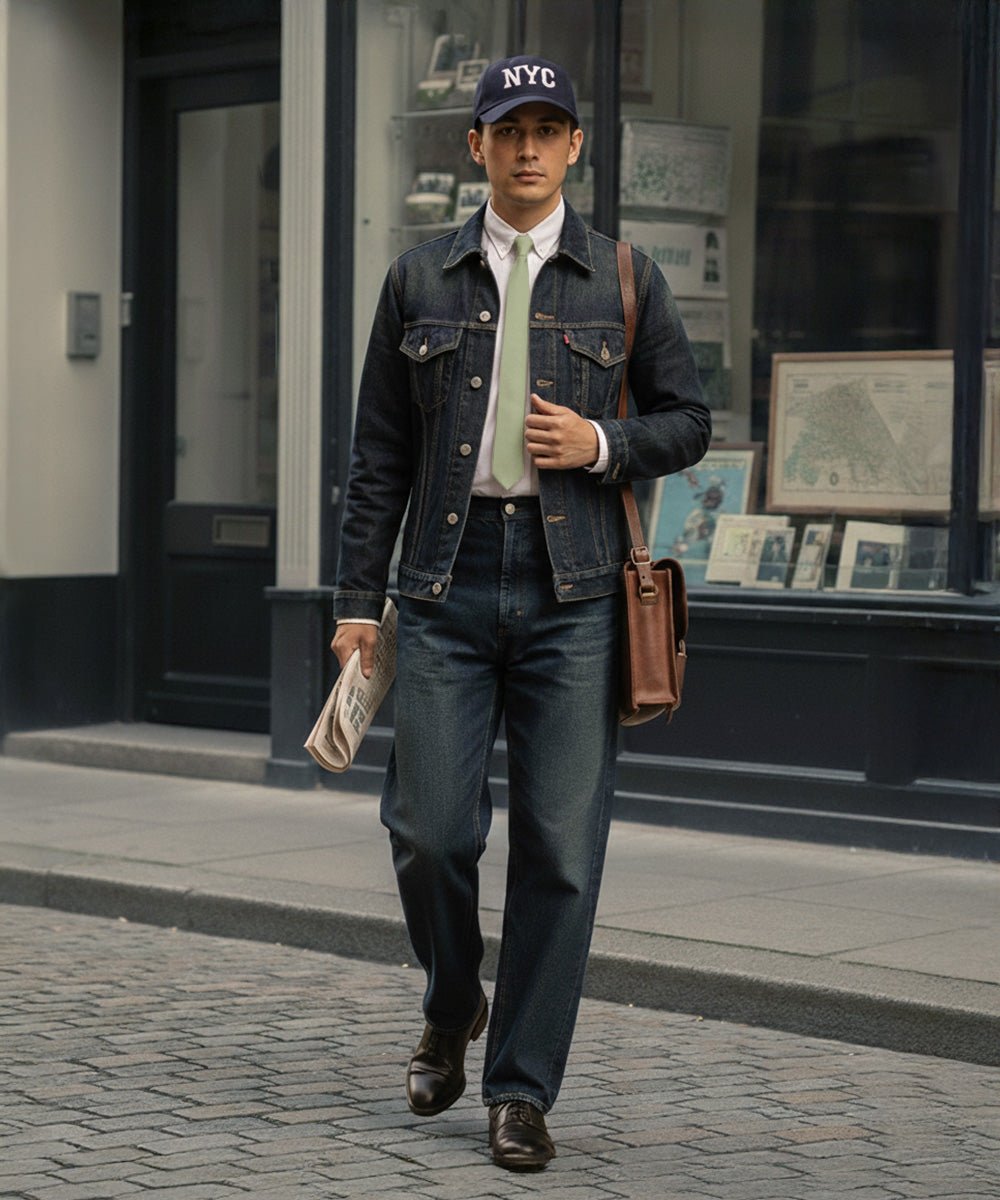 Vittorio Farina Men's Satin Skinny Necktie & Pocket Square - Suits You Sir - White - 