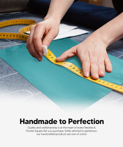 Vittorio Farina Men's Satin Skinny Necktie & Pocket Square - Suits You Sir - White - 