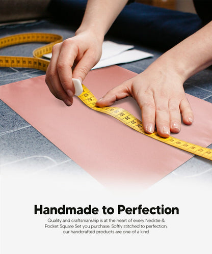 Vittorio Farina Men's Satin Skinny Necktie & Pocket Square - Suits You Sir - White - 