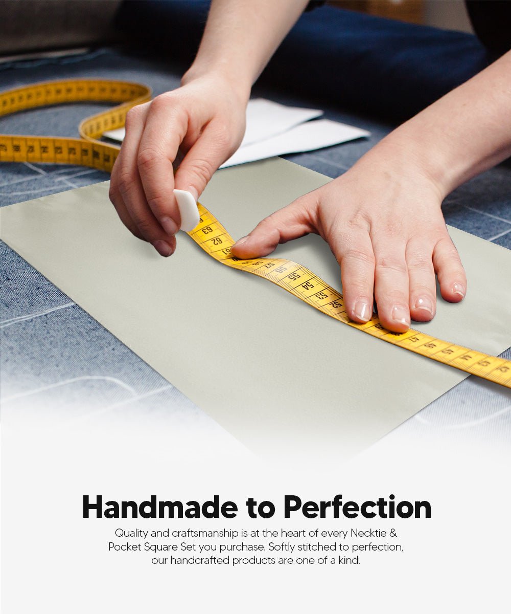 Vittorio Farina Men's Satin Skinny Necktie & Pocket Square - Suits You Sir - White - 