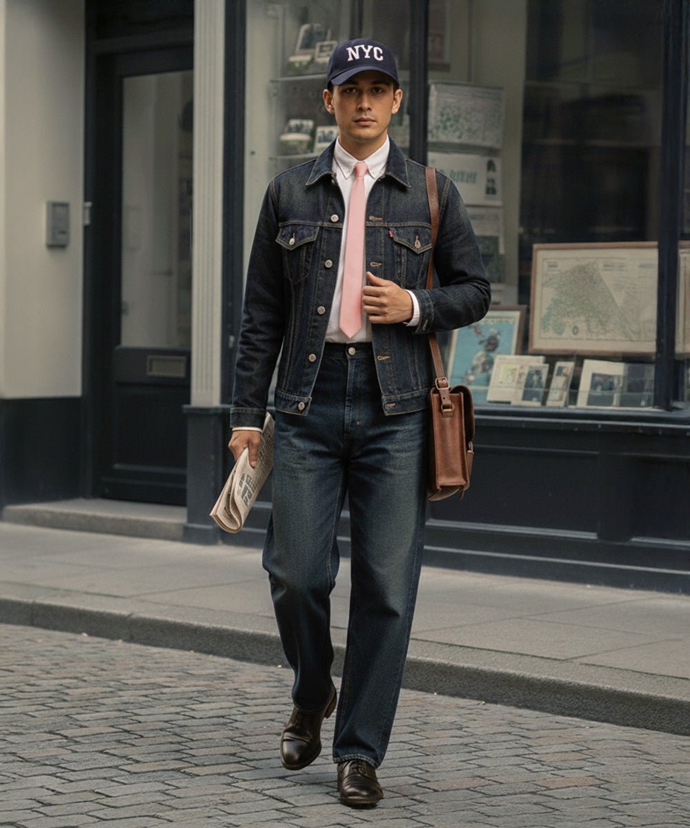 Vittorio Farina Men's Satin Skinny Necktie & Pocket Square - Suits You Sir - White - 