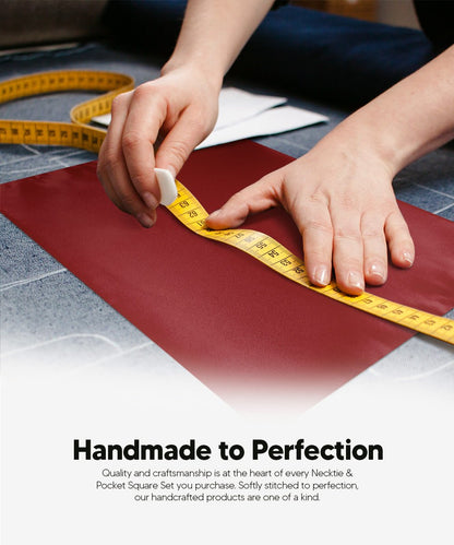 Vittorio Farina Men's Satin Skinny Necktie & Pocket Square - Suits You Sir - White - 