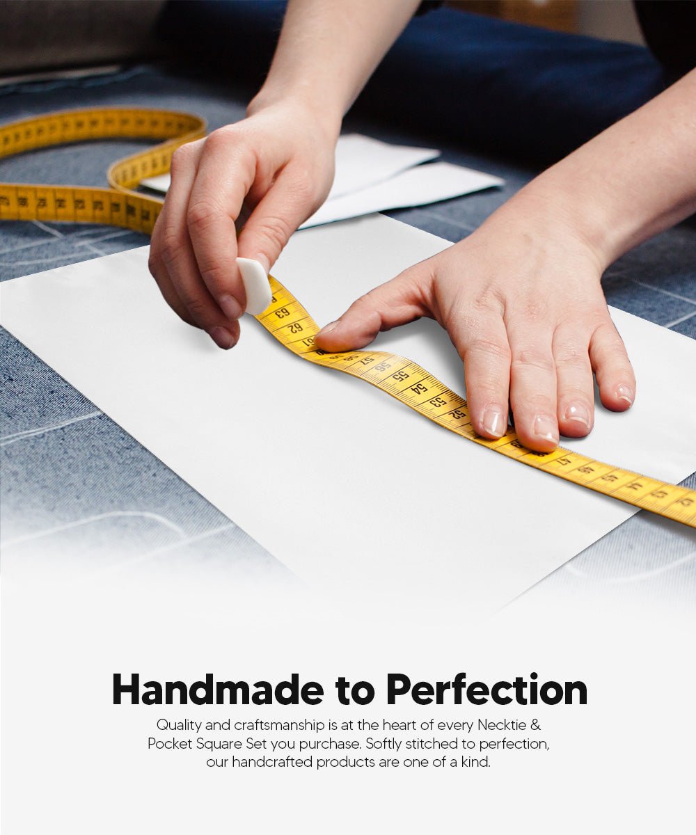 Vittorio Farina Men's Satin Skinny Necktie & Pocket Square - Suits You Sir - White - 