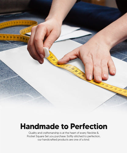 Vittorio Farina Men's Satin Skinny Necktie & Pocket Square - Suits You Sir - White - 