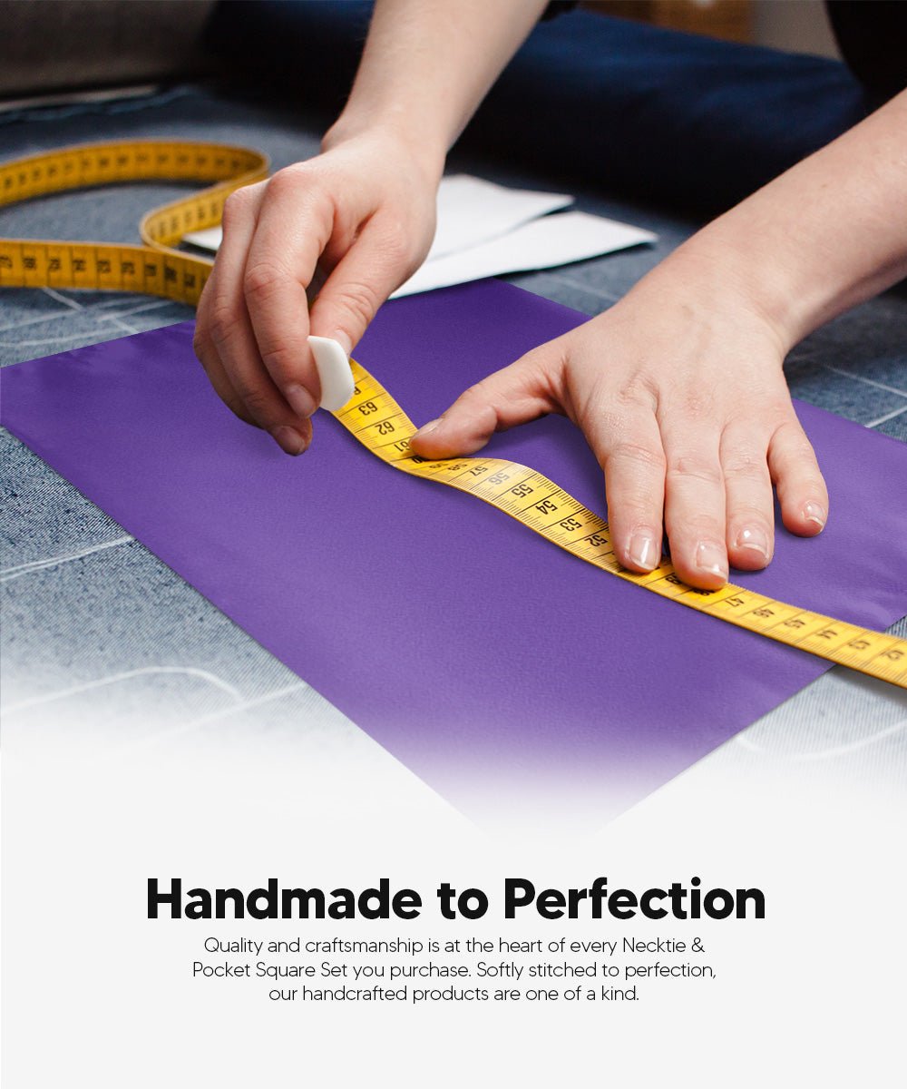 Vittorio Farina Men's Satin Skinny Necktie & Pocket Square - Suits You Sir - White - 