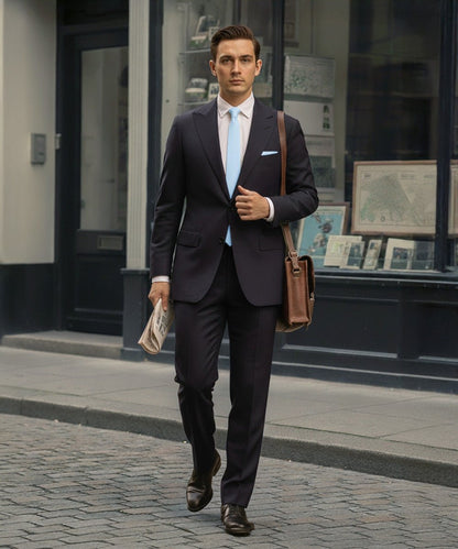 Vittorio Farina Men's Satin Skinny Necktie & Pocket Square - Suits You Sir - White - 