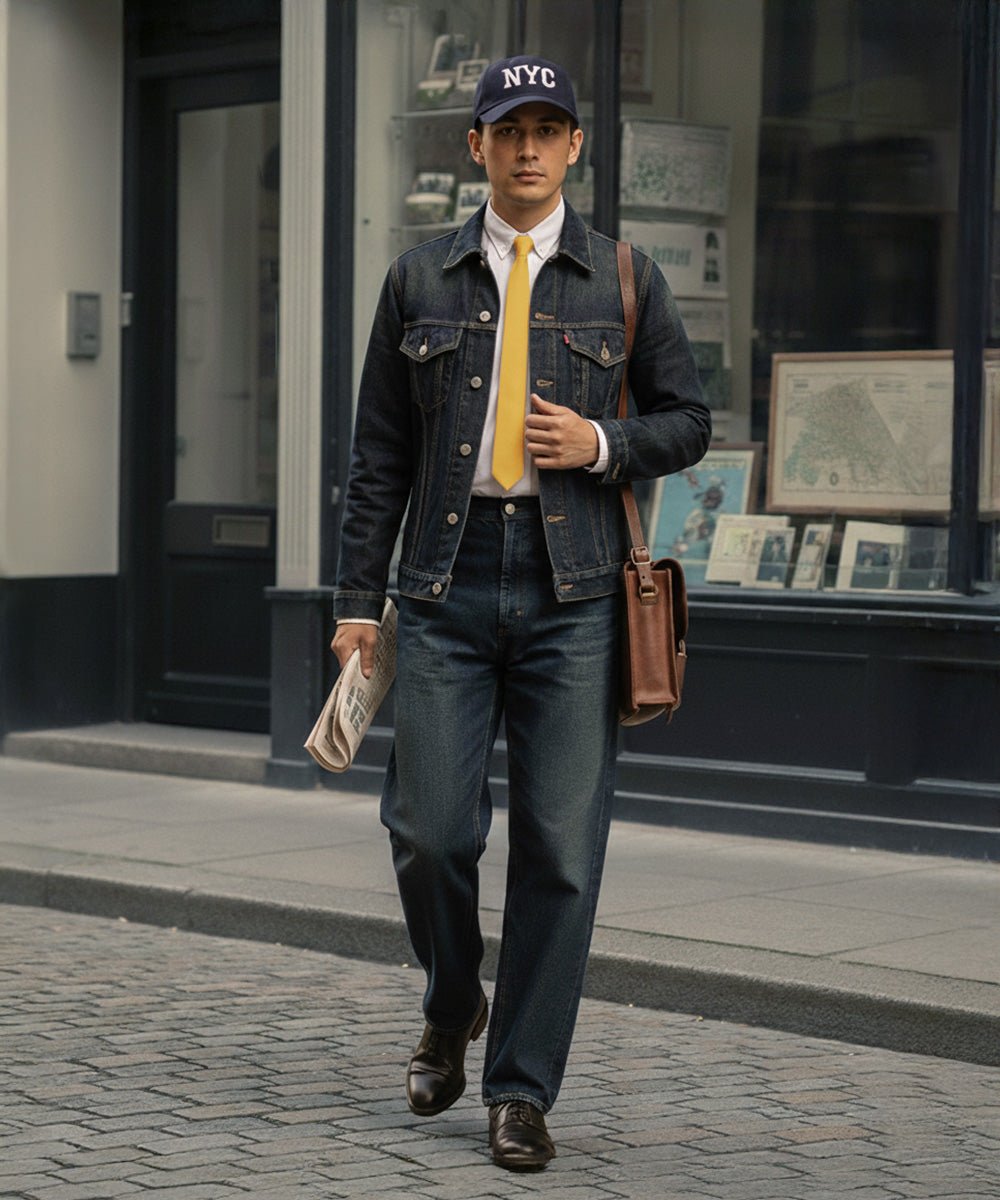 Vittorio Farina Men's Satin Skinny Necktie & Pocket Square - Suits You Sir - White - 