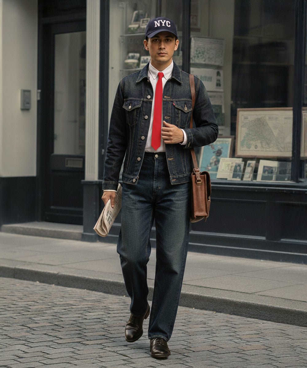 Vittorio Farina Men's Satin Skinny Necktie & Pocket Square - Suits You Sir - White - 