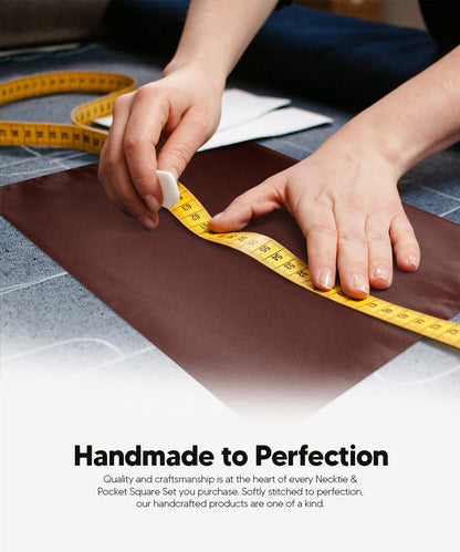 Vittorio Farina Men's Satin Skinny Necktie & Pocket Square - Suits You Sir - White - 