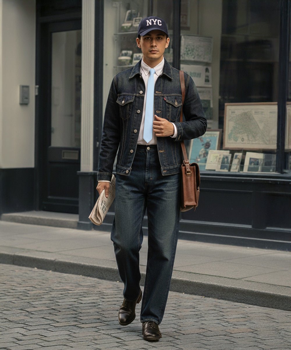 Vittorio Farina Men's Satin Skinny Necktie & Pocket Square - Suits You Sir - White - 