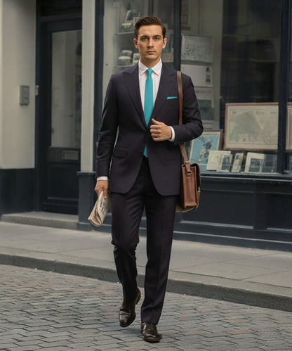 Vittorio Farina Men's Satin Skinny Necktie & Pocket Square - Suits You Sir - White - 