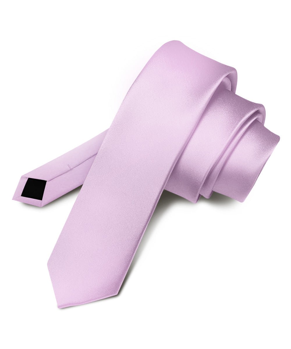 Vittorio Farina Men's Satin Skinny Necktie - Suits You Sir - Lavender - 