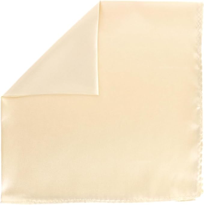 Vittorio Farina Men's Silky Satin Square Pocket Square - Suits You Sir - Beige - 17x17
