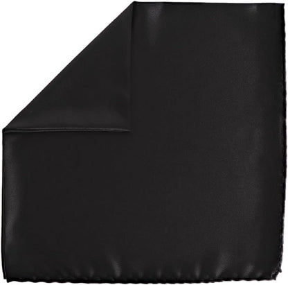 Vittorio Farina Men's Silky Satin Square Pocket Square - Suits You Sir - Black - 17x17