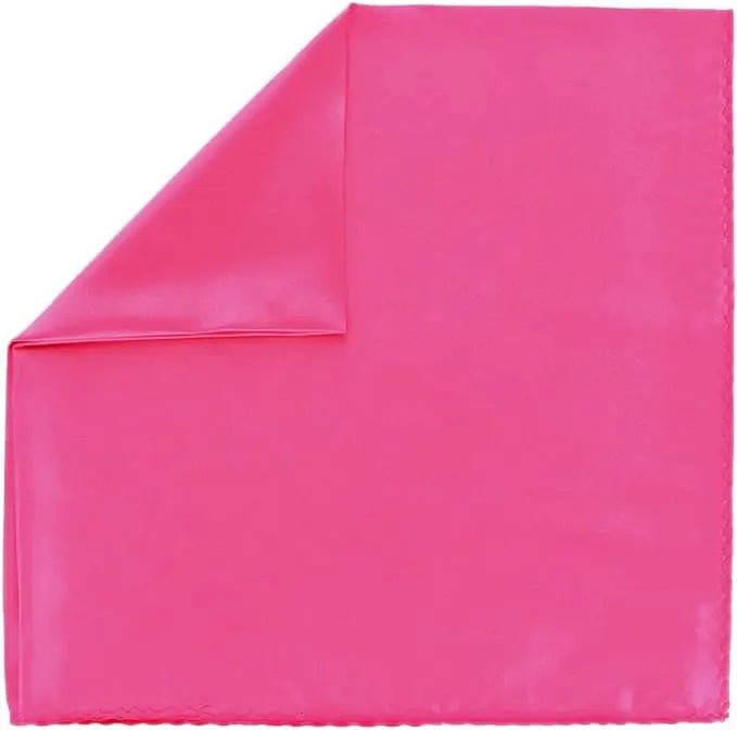 Vittorio Farina Men's Silky Satin Square Pocket Square - Suits You Sir - Hot Pink - 17x17