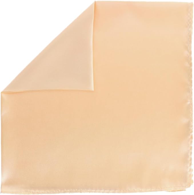 Vittorio Farina Men's Silky Satin Square Pocket Square - Suits You Sir - Ivory - 17x17