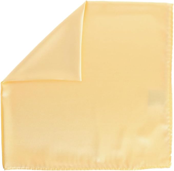 Vittorio Farina Men's Silky Satin Square Pocket Square - Suits You Sir - Maize - 17x17