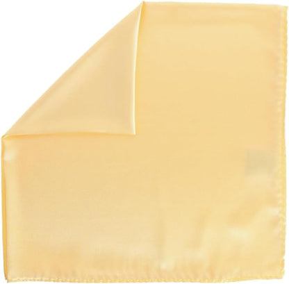 Vittorio Farina Men's Silky Satin Square Pocket Square - Suits You Sir - Maize - 17x17