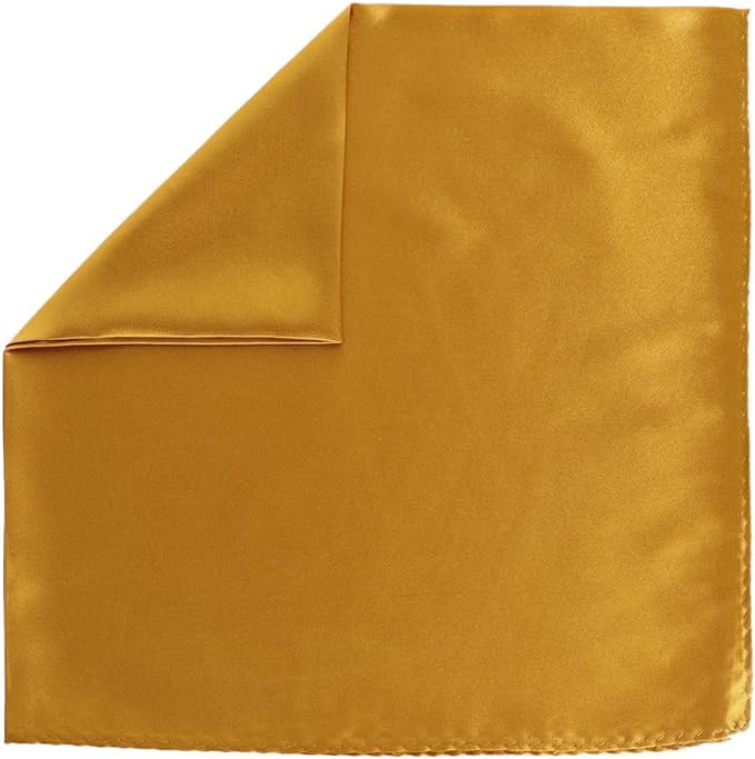 Vittorio Farina Men's Silky Satin Square Pocket Square - Suits You Sir - Mustard Yellow - 17x17