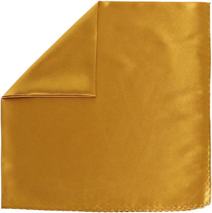 Vittorio Farina Men's Silky Satin Square Pocket Square - Suits You Sir - Mustard Yellow - 17x17