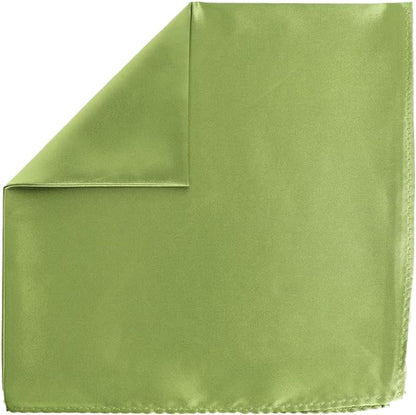 Vittorio Farina Men's Silky Satin Square Pocket Square - Suits You Sir - Olive Green - 17x17