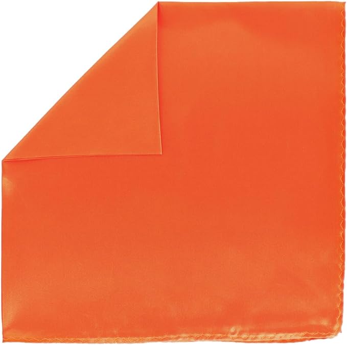Vittorio Farina Men's Silky Satin Square Pocket Square - Suits You Sir - Orange - 17x17
