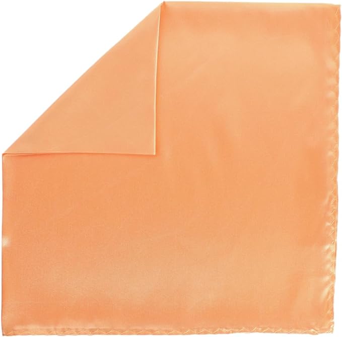 Vittorio Farina Men's Silky Satin Square Pocket Square - Suits You Sir - Peach - 17x17