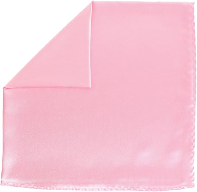 Vittorio Farina Men's Silky Satin Square Pocket Square - Suits You Sir - Pink - 17x17