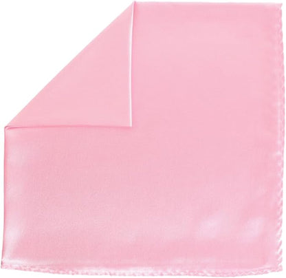 Vittorio Farina Men's Silky Satin Square Pocket Square - Suits You Sir - Pink - 17x17