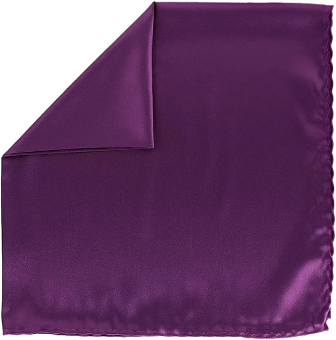 Vittorio Farina Men's Silky Satin Square Pocket Square - Suits You Sir - Plum - 17x17