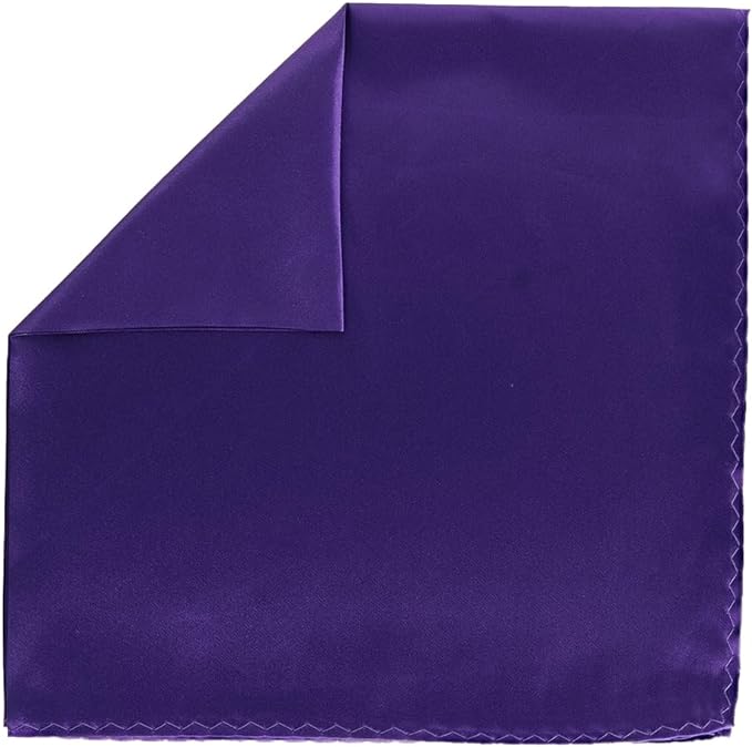 Vittorio Farina Men's Silky Satin Square Pocket Square - Suits You Sir - Purple - 17x17