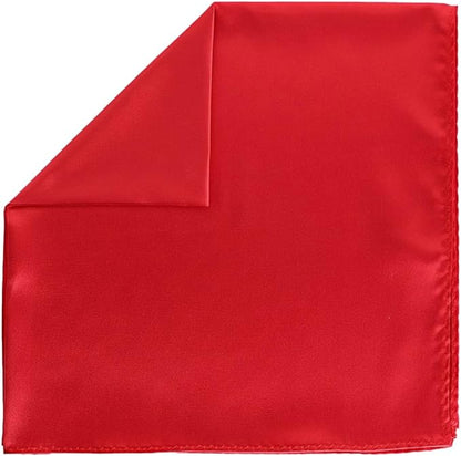 Vittorio Farina Men's Silky Satin Square Pocket Square - Suits You Sir - Red - 17x17