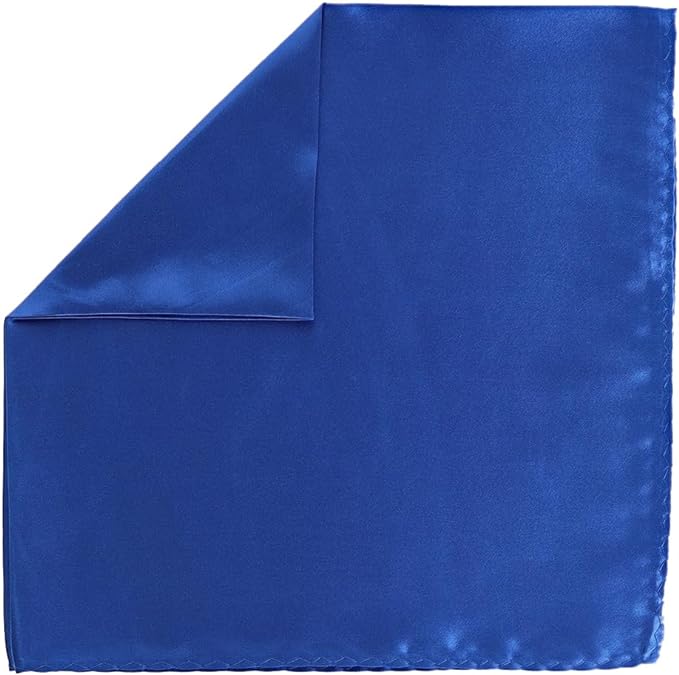 Vittorio Farina Men's Silky Satin Square Pocket Square - Suits You Sir - Royal Blue - 17x17
