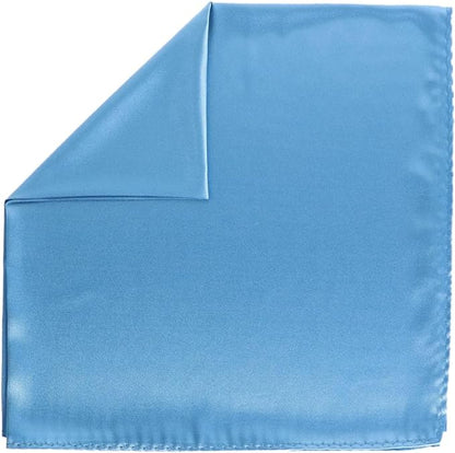 Vittorio Farina Men's Silky Satin Square Pocket Square - Suits You Sir - Sky Blue - 17x17