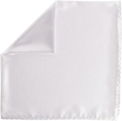Vittorio Farina Men's Silky Satin Square Pocket Square - Suits You Sir - White - 17x17