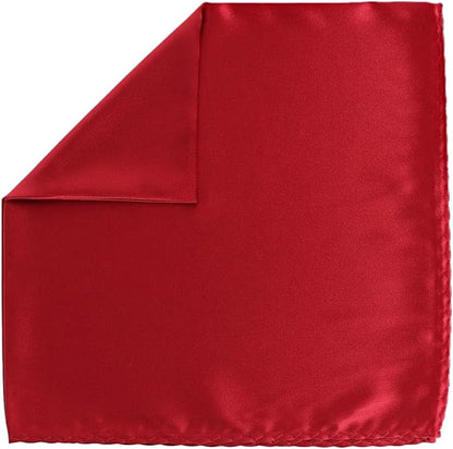 Vittorio Farina Men's Silky Satin Square Pocket Square - Suits You Sir - Wine - 17x17