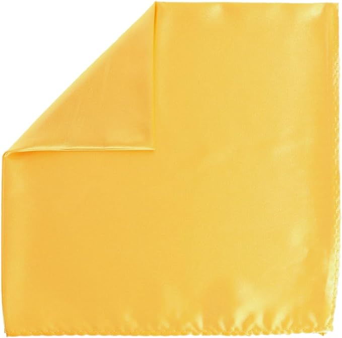 Vittorio Farina Men's Silky Satin Square Pocket Square - Suits You Sir - Yellow - 17x17