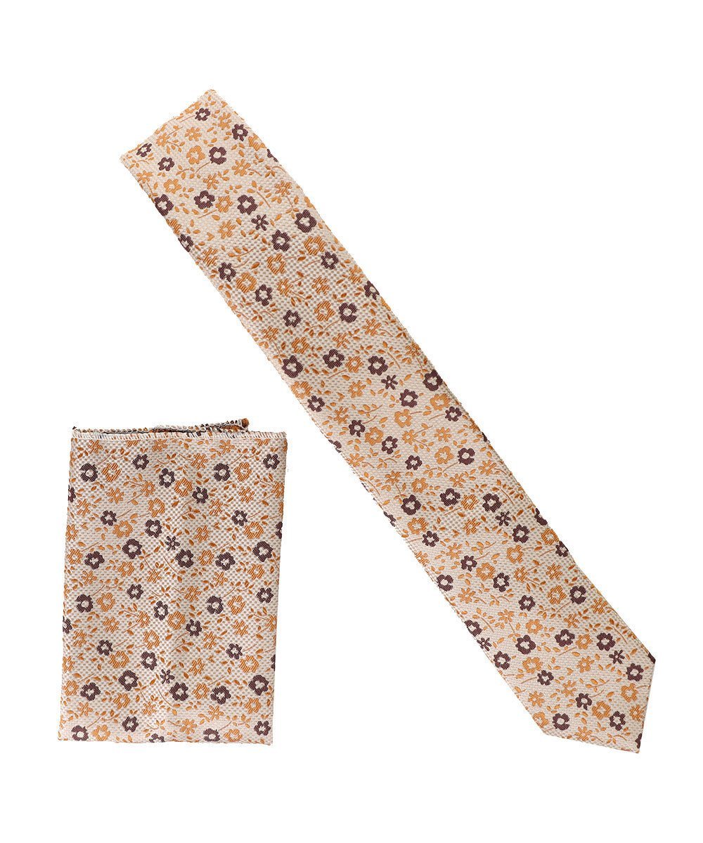 Vittorio Farina Men's Skinny Design Satin Necktie and Pocket Square - Suits You Sir - SD - 0038 - 