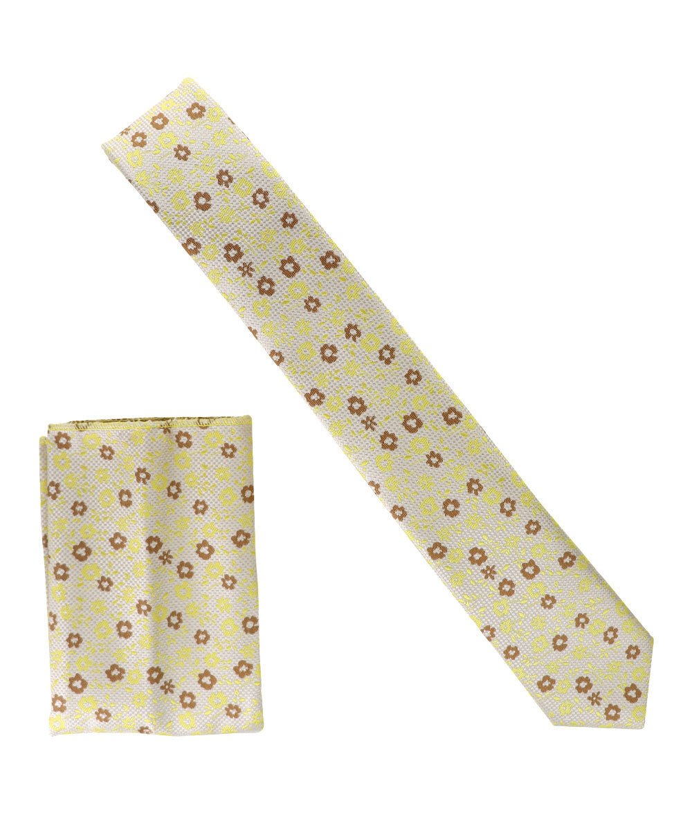 Vittorio Farina Men's Skinny Design Satin Necktie and Pocket Square - Suits You Sir - SD - 0040 - 