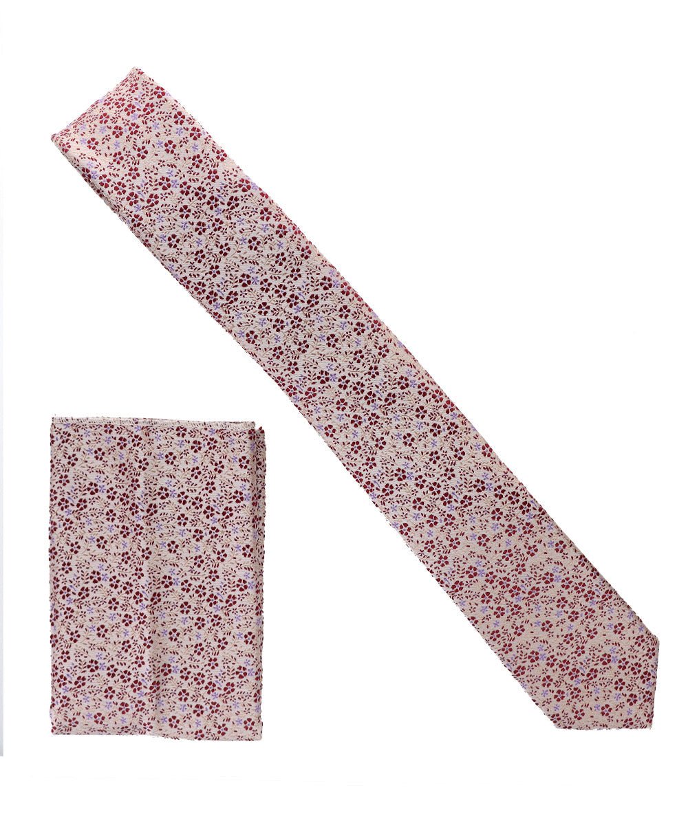 Vittorio Farina Men's Skinny Design Satin Necktie and Pocket Square - Suits You Sir - SD - 0051 - 